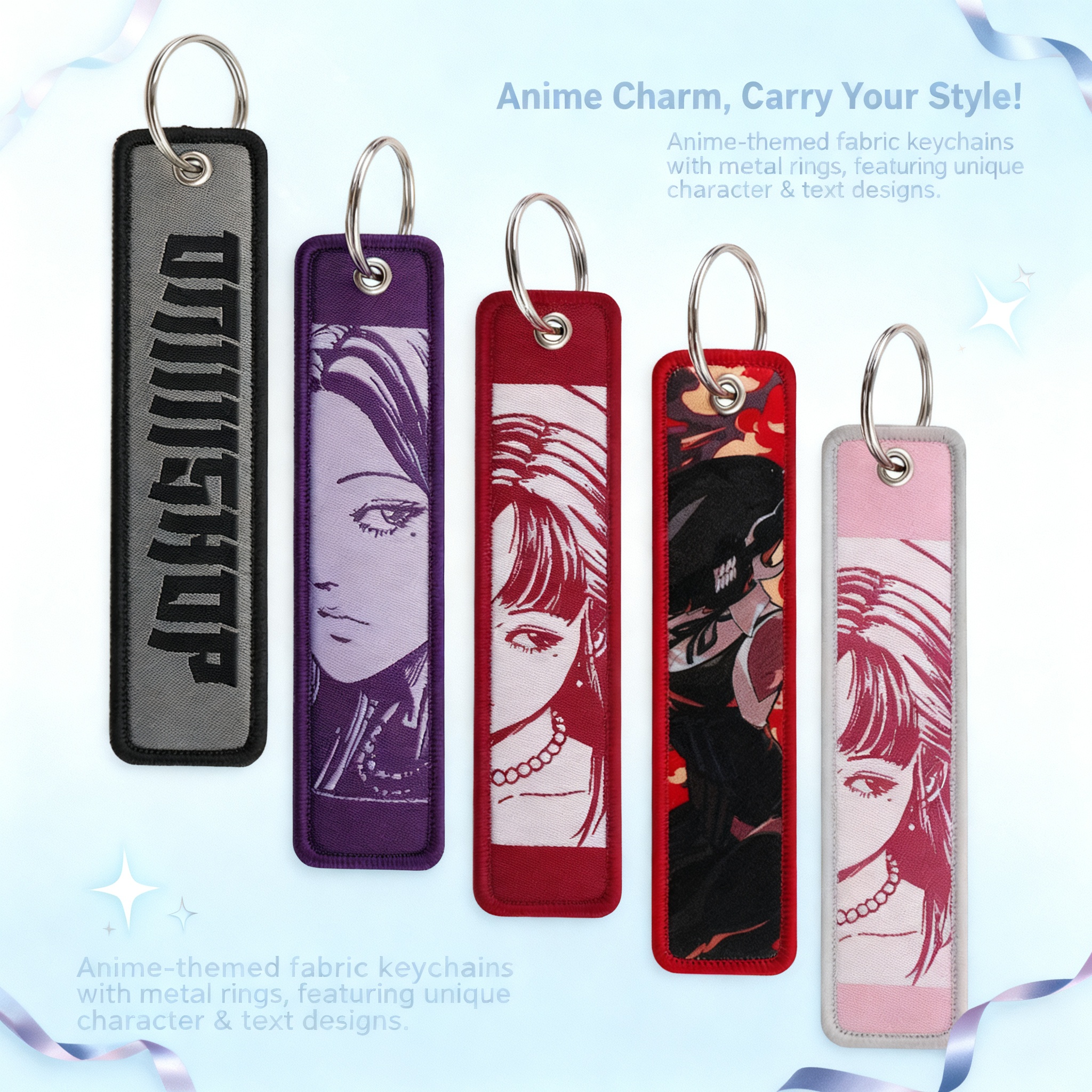 Car Accessories Japan - Anime Girls Embroidery Key Fobs Cool