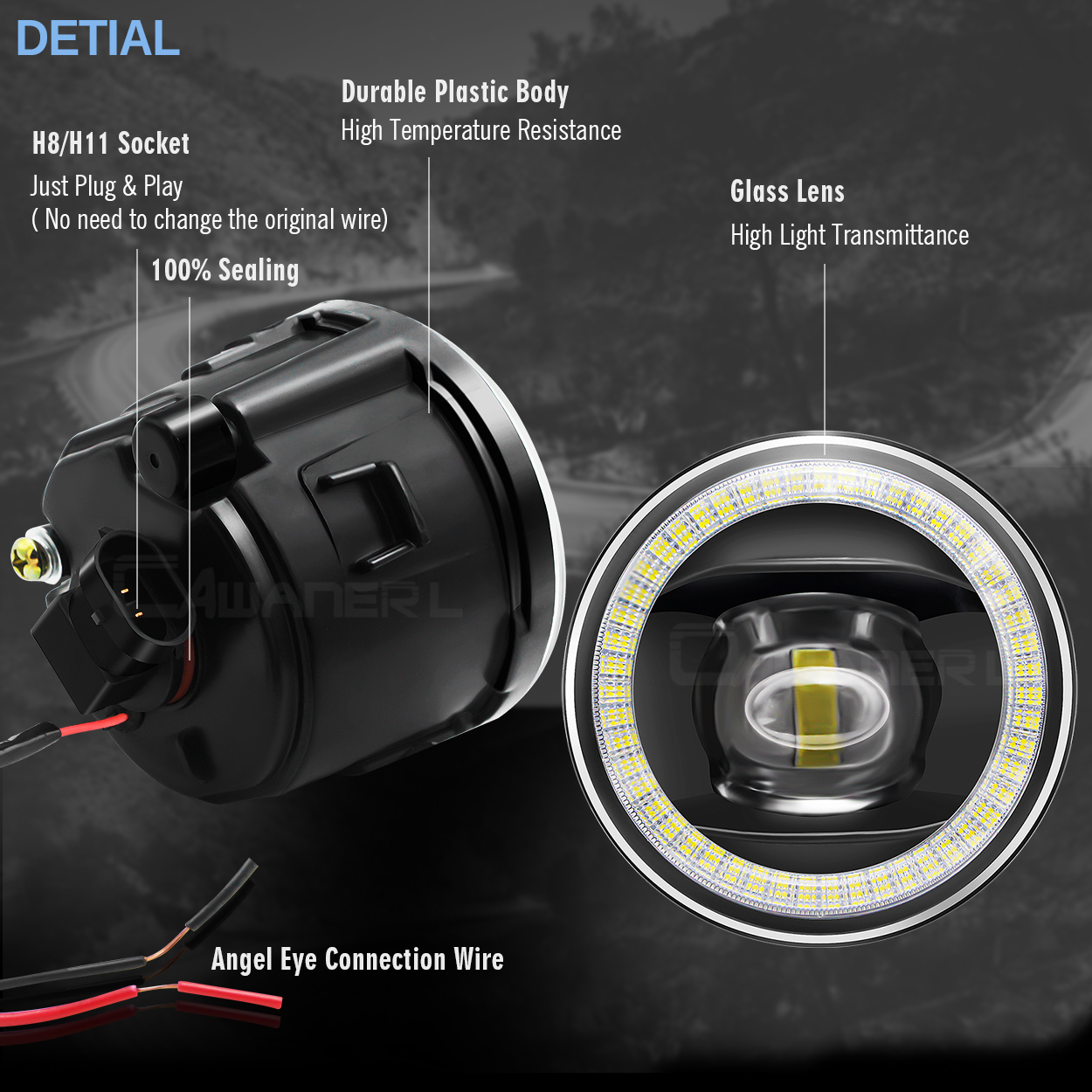 2 X 30W 8000LM Car LED Fog Lig - Car Accessories Xcent 리뷰 및 가격
