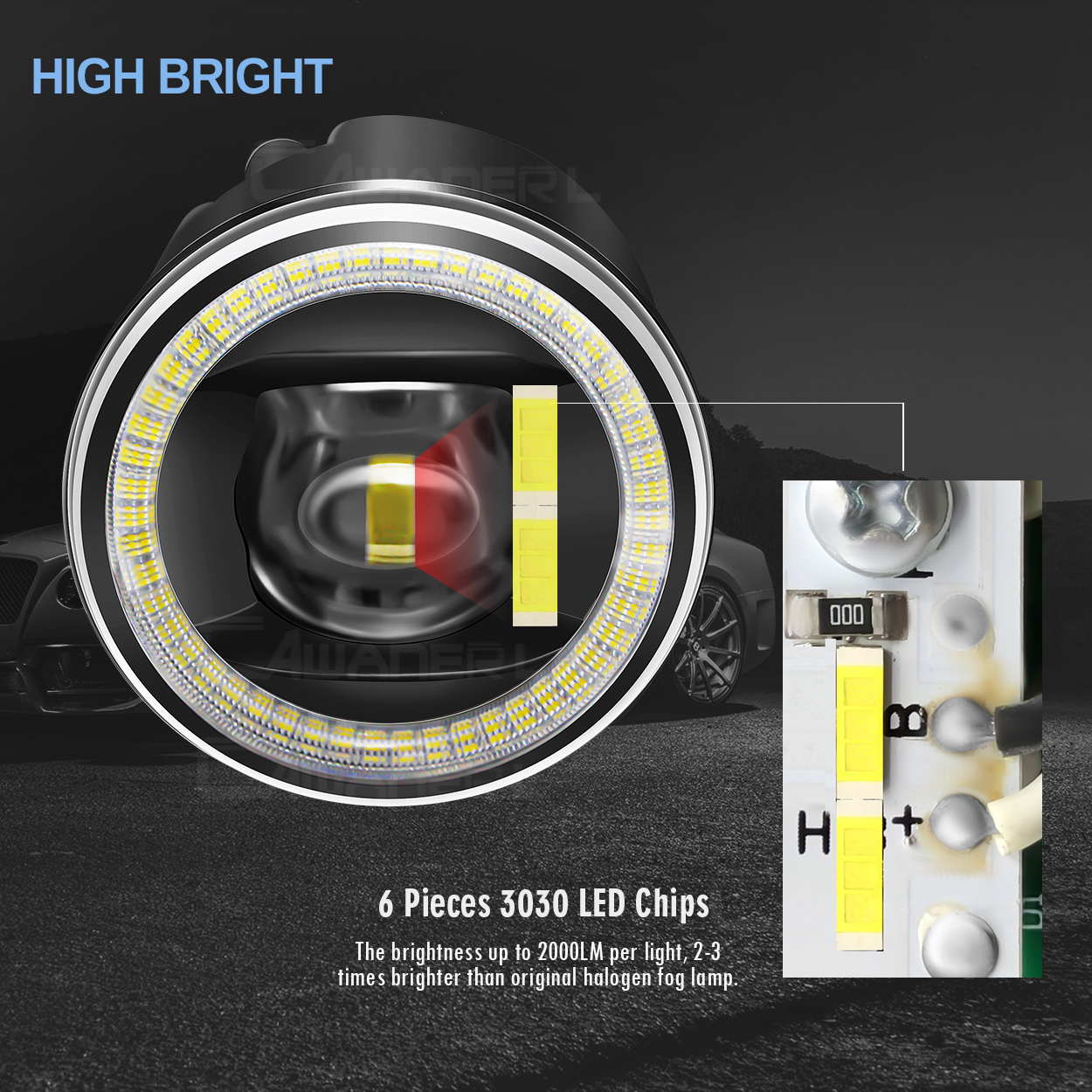 2 X 30W 8000LM Car LED Fog Lig - Car Accessories Xcent 리뷰 및 가격