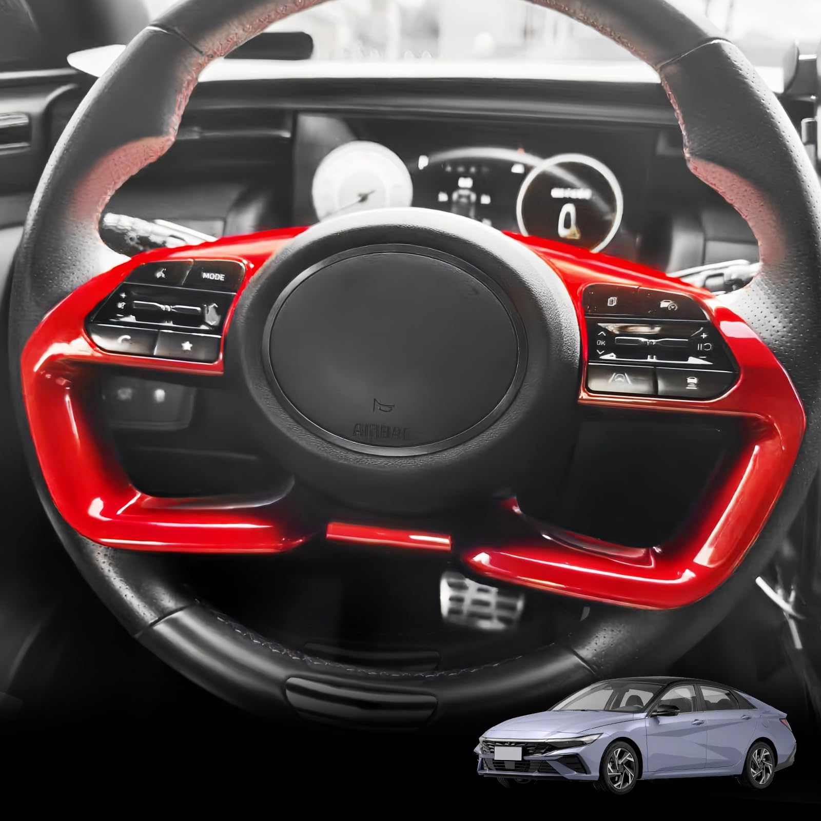 Red Carbon Fiber Style Steerin - Steering Wheel Cover 리뷰 및 가격
