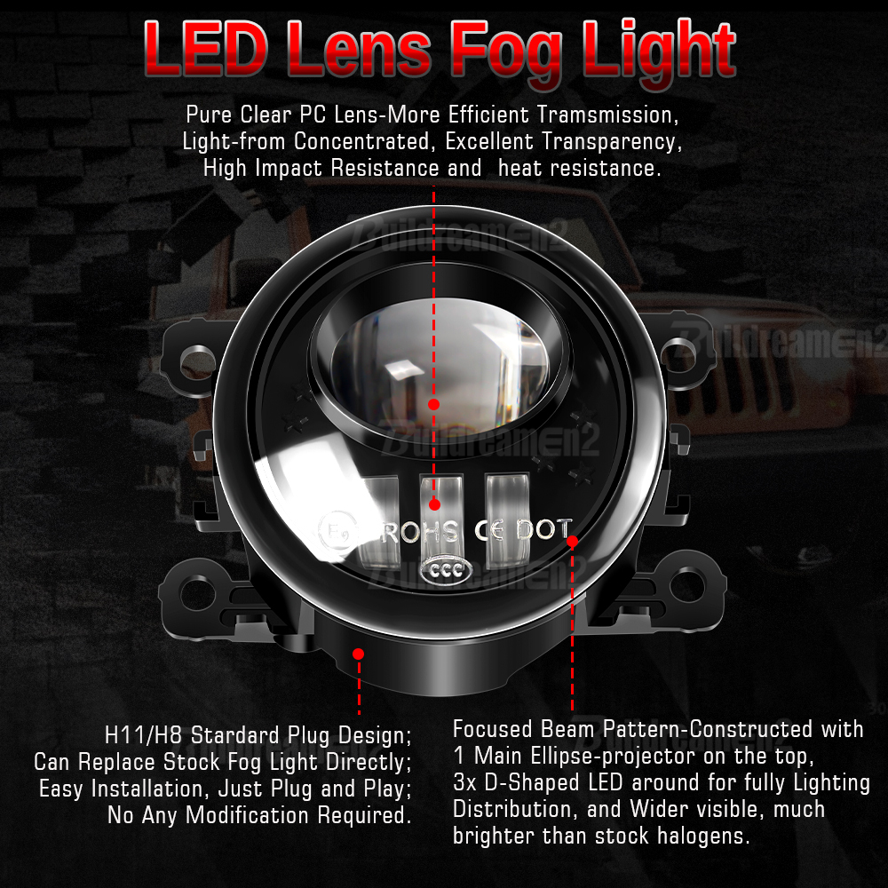 2 X 30W LED Lens Fog Light Ass - Car Accessories Xcent 리뷰 및 가격