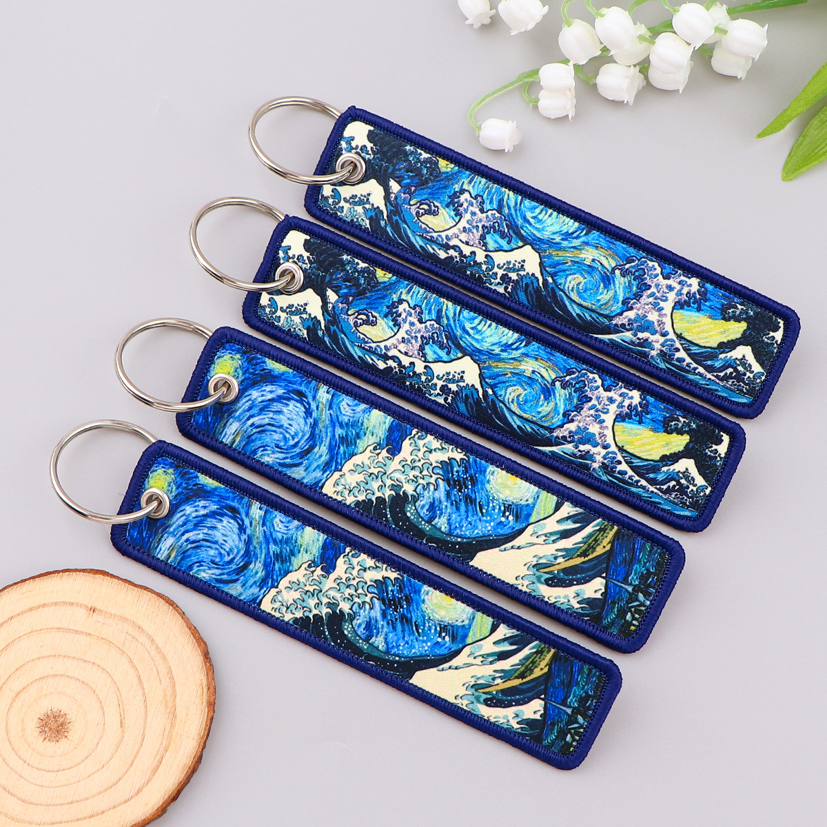 Van Gogh Embroidery Key Fobs K - Car Accessories Japan 리뷰 및 가격