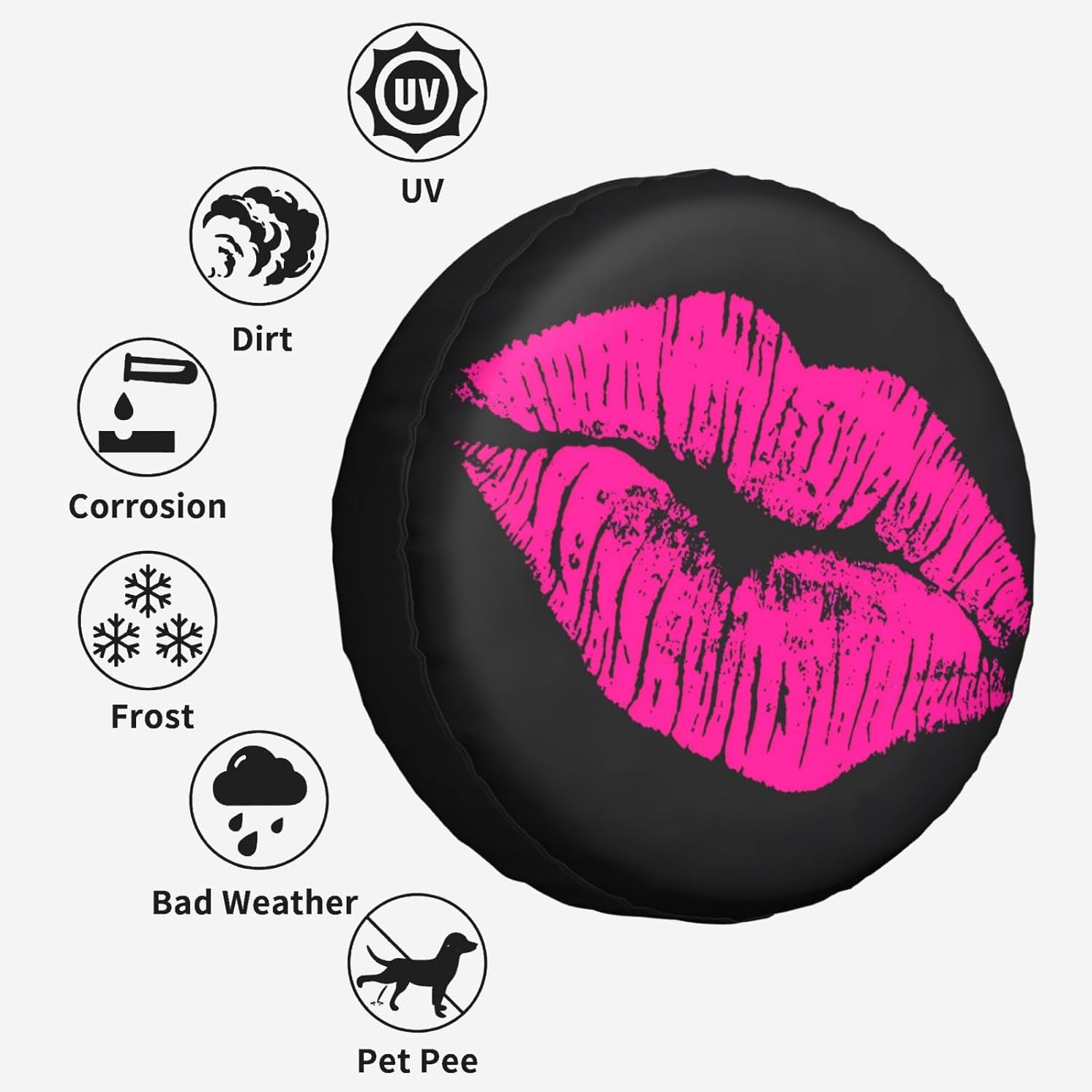 80s Hot Pink Kiss Lips Spare T - Car Accessories Lipa 리뷰 및 가격