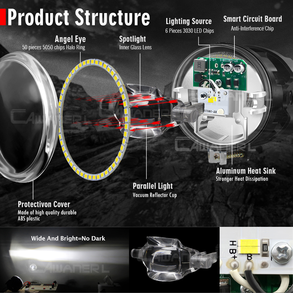 2 X 30W 6000LM LED Angel Eye F - Car Accessories Xcent 리뷰 및 가격