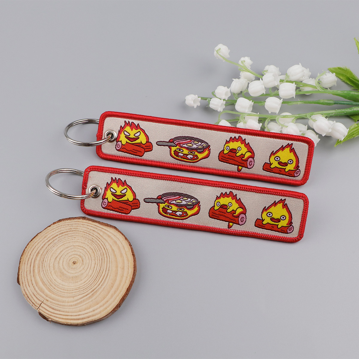 Anime Fire Embroidery Key Fobs - Car Accessories Japan 리뷰 및 가격