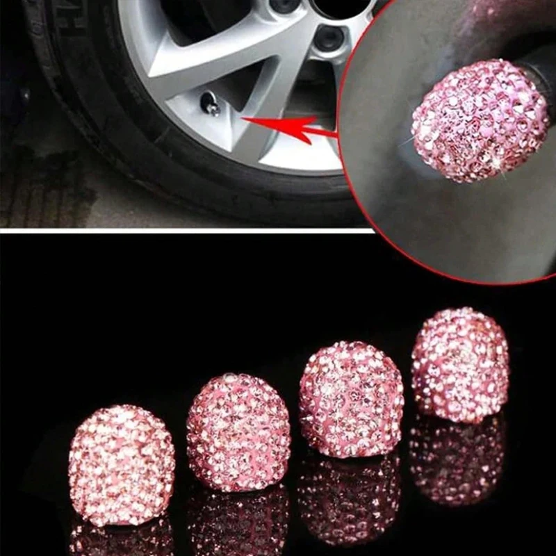 2/4PCS Diamond Car Tire Valve  - Steering Wheel Cover 리뷰 및 가격