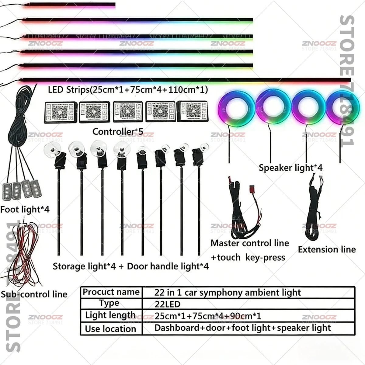 22in1 RGB Car Interior Acrylic - Car Accessories Xl 리뷰 및 가격