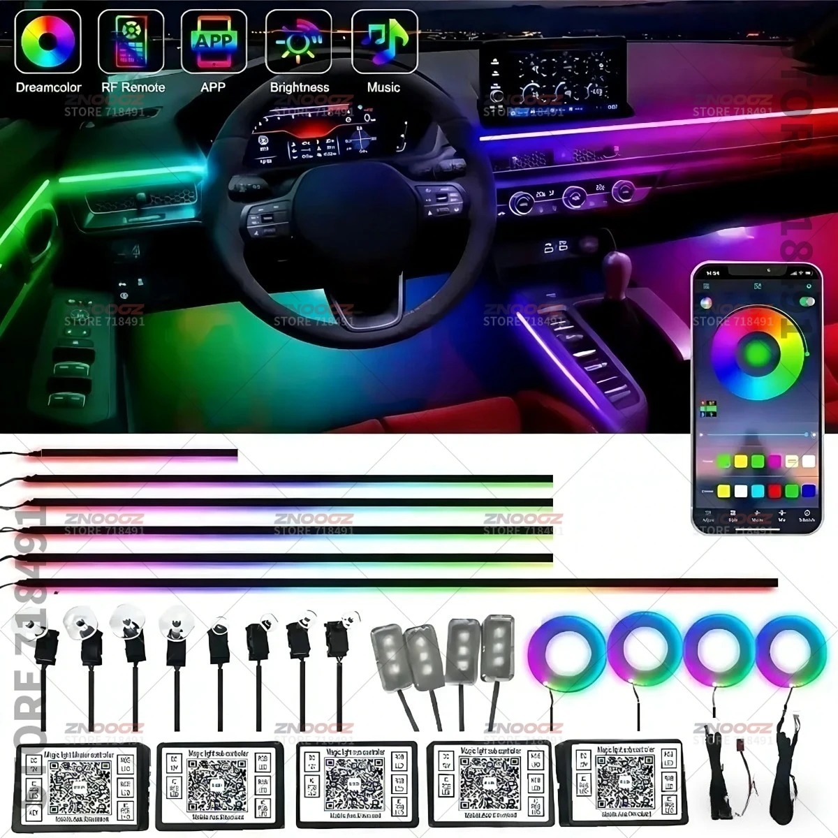 22in1 RGB Car Interior Acrylic - Car Accessories Xl 리뷰 및 가격